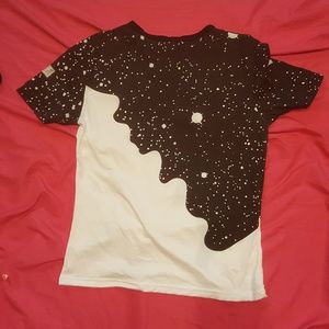 Fitted black & white print shirt